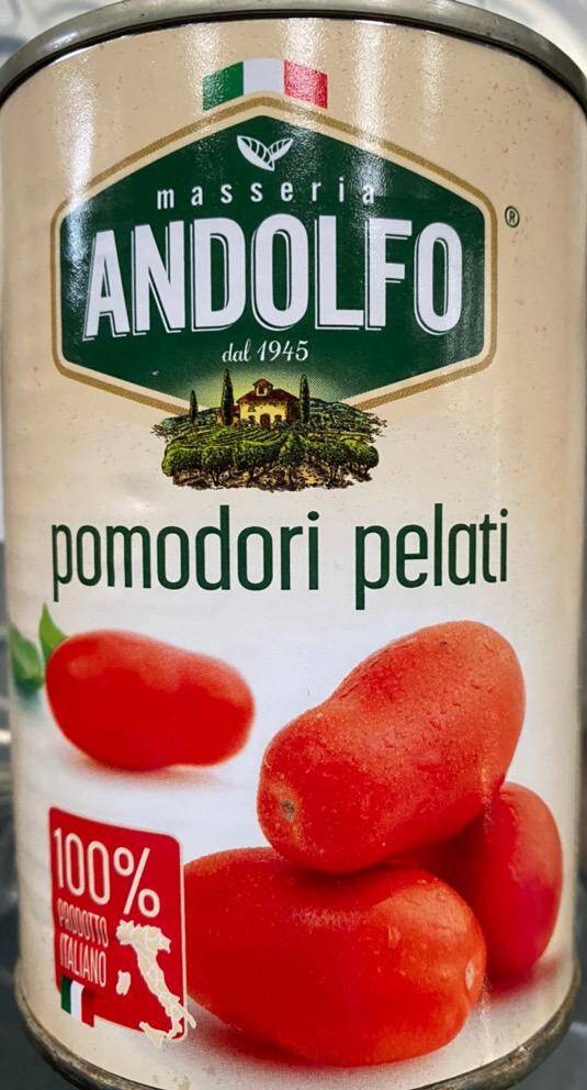 Pomodori pelati in latta, gr. 400 Andolfo, a latta